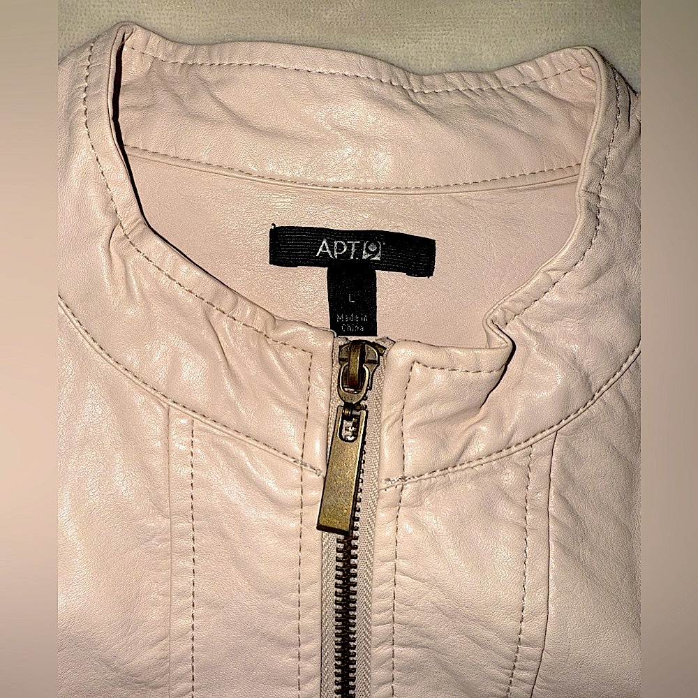 APT 9 PINK LEATHER JACKET LARGE - Picture 4 of 4